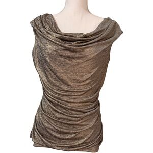 Shiny gold and black top